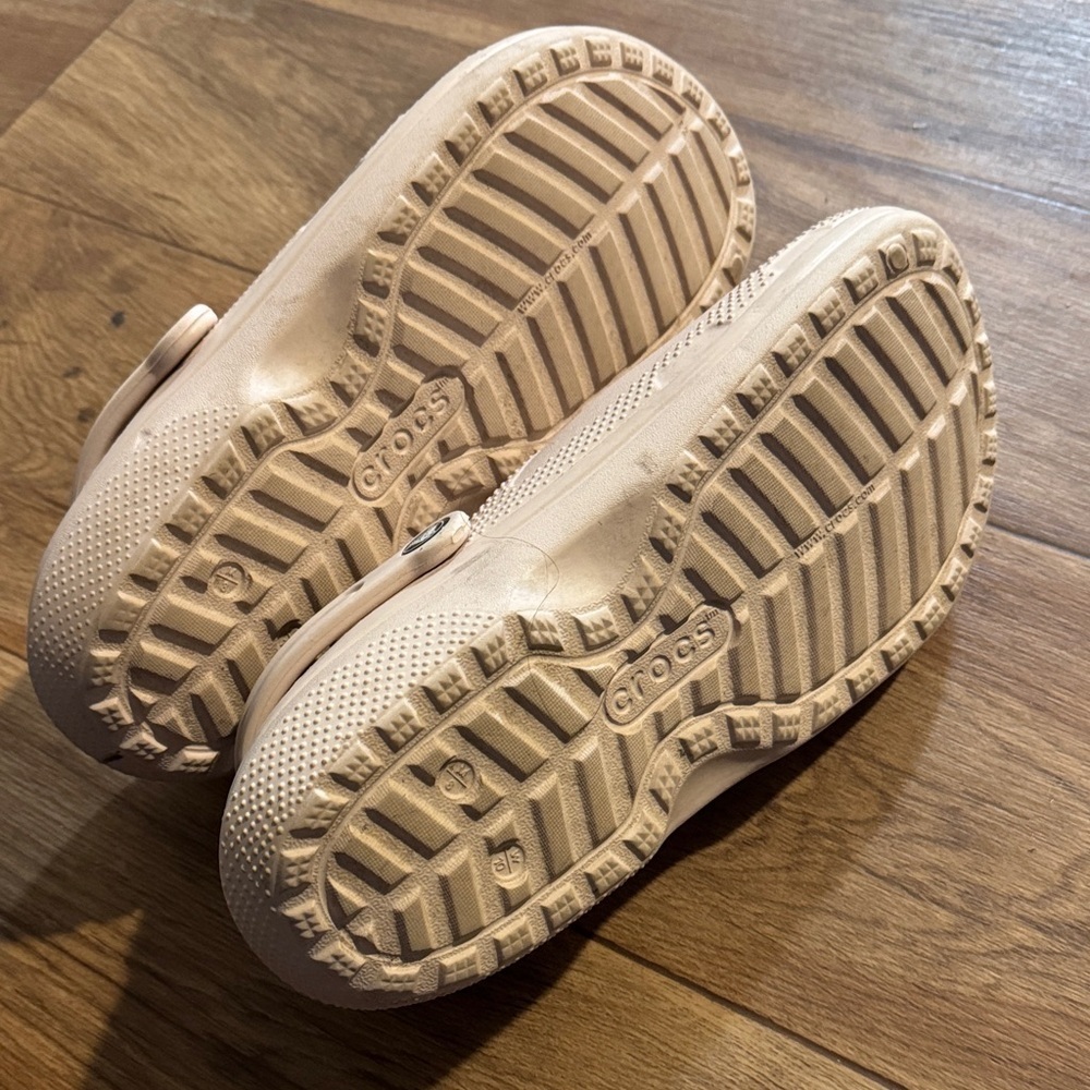 CROCS Kids' Cream and Pink Slippers - Picture 5 of 5